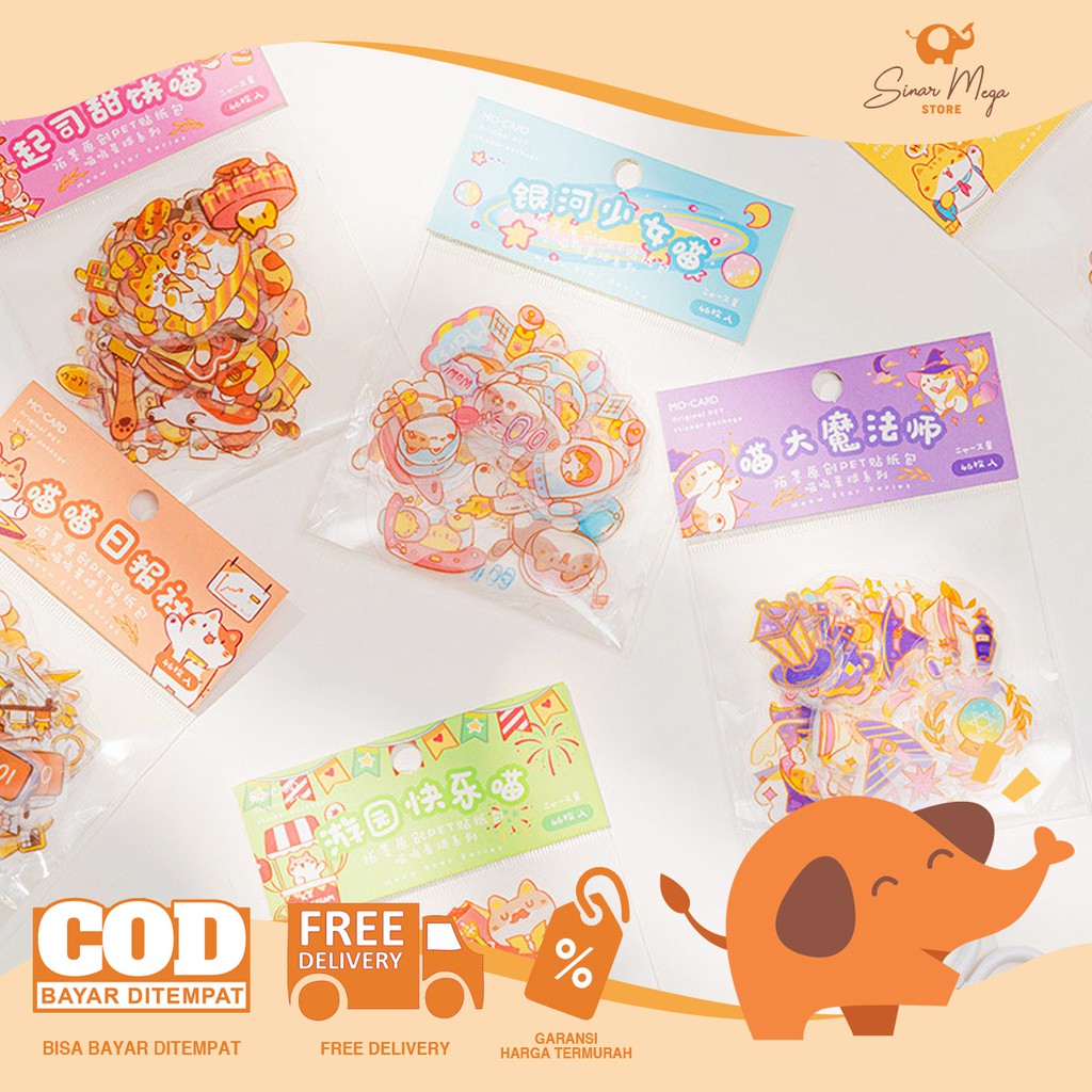 Jual Momo Meow Planet Flake Stickers Set Sticker Stiker Tempel