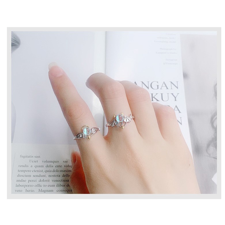 Cincin Open Ring Adjustable Model Angel Demon Untuk Wanita