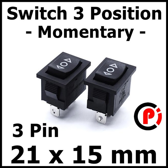 Switch 3 Posisi Momentary Maju Mundur 3 Pin Ukuran 21 x 15 mm