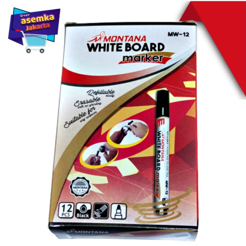 Spidol Besar spidol papan tulis Whiteboard marker Esco 12pcs