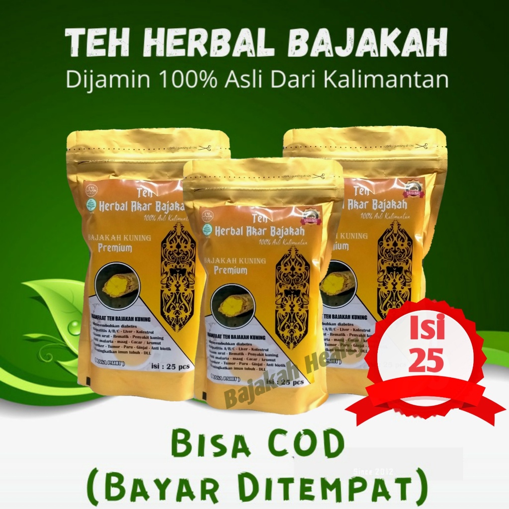 Teh Herbal Bajakah Akar Kuning Super Pouch [Isi 25pcs] 100% Asli Kalimantan Anti Penyakit Kuning Dan Imun tubuh