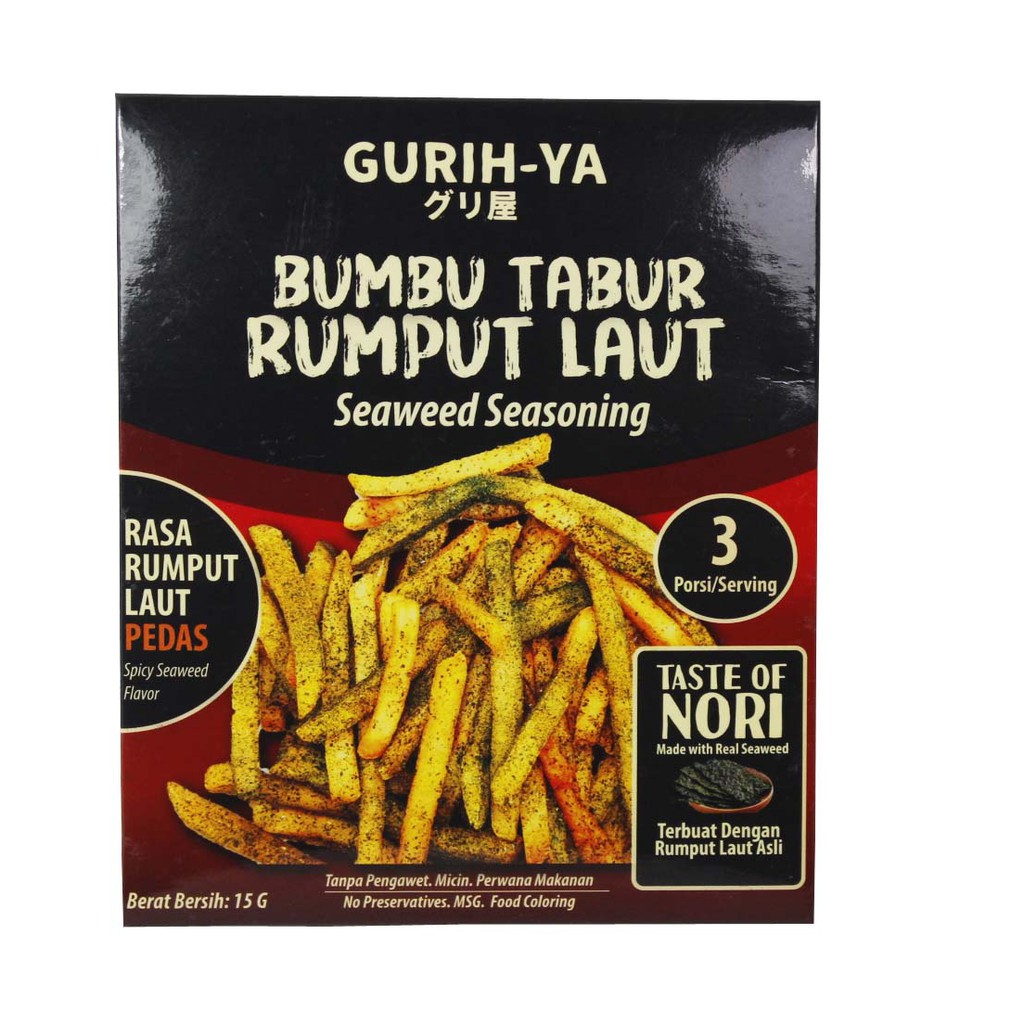 

GURIH-YA BUMBU TABUR RUMPUT LAUT PEDAS 15G