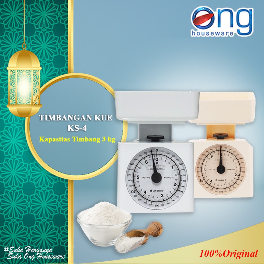 Timbangan Dapur 3 kg Lion Star KS 4 Kitchen Scale Kue Kopi Susu KS4
