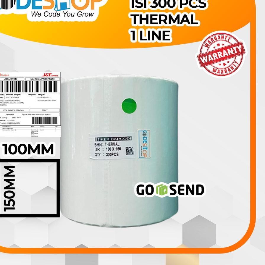 

Best - LABEL BARE 100 X 150 KERTAS STICKER THERMAL 100x150 mm 300 pcs ✔