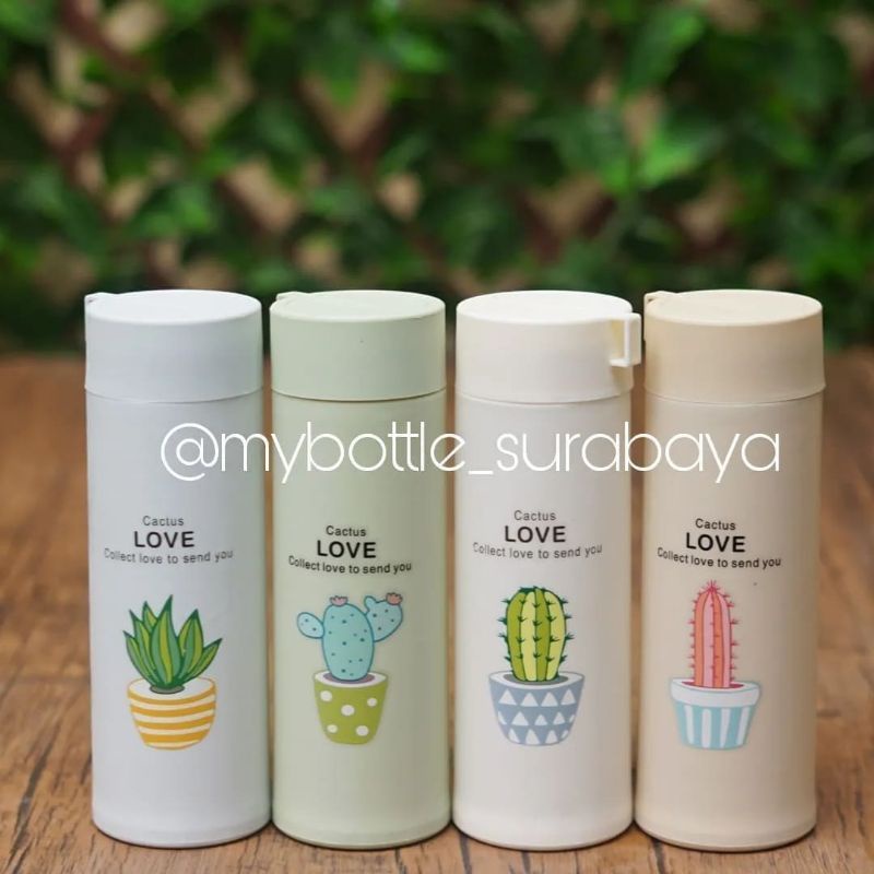 MINIMAL 6 PCS Botol kaktus kaca, tumbler kaktus kaca,termosglass kaktus tanpa box ,souvenir nikah su