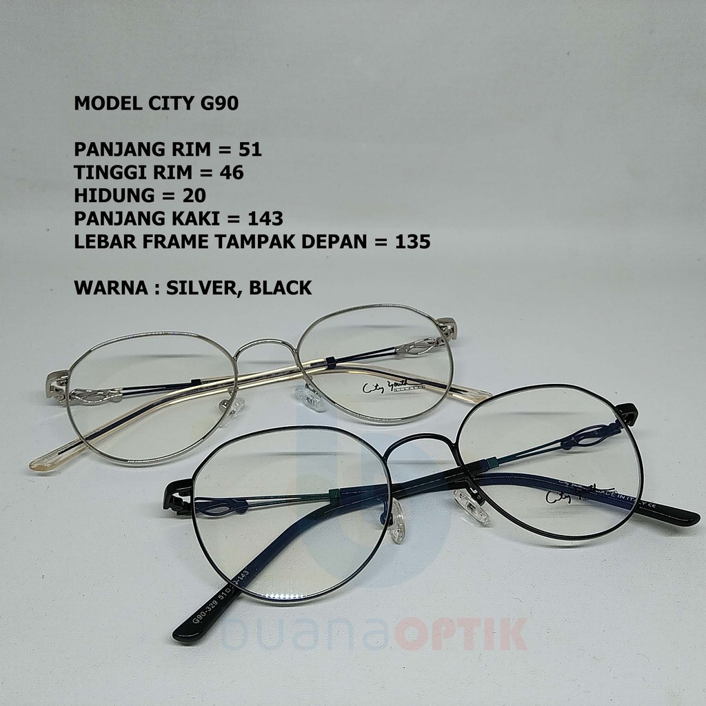 FRAME KACAMATA CITY G90 BESI BULAT CEWEK COWOK