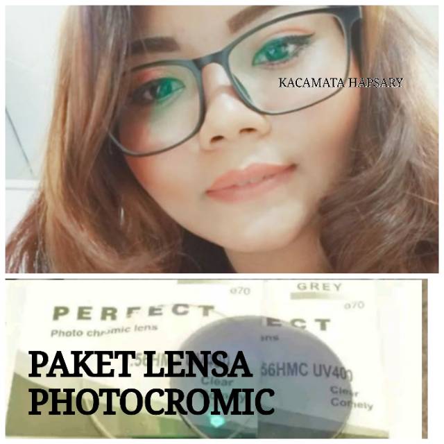 ( BAYAR COD ) PAKET HEMAT : Frame Kacamata Trendy Free Lensa Photocromic Anti Minus Dan Anti Radiasi