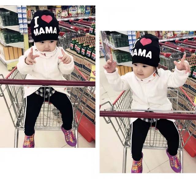 TOPI KUPLUK BAYI / TOPI ANAK UNISEX LUCU ( I LOVE MAMA / I LOVE PAPA )-2