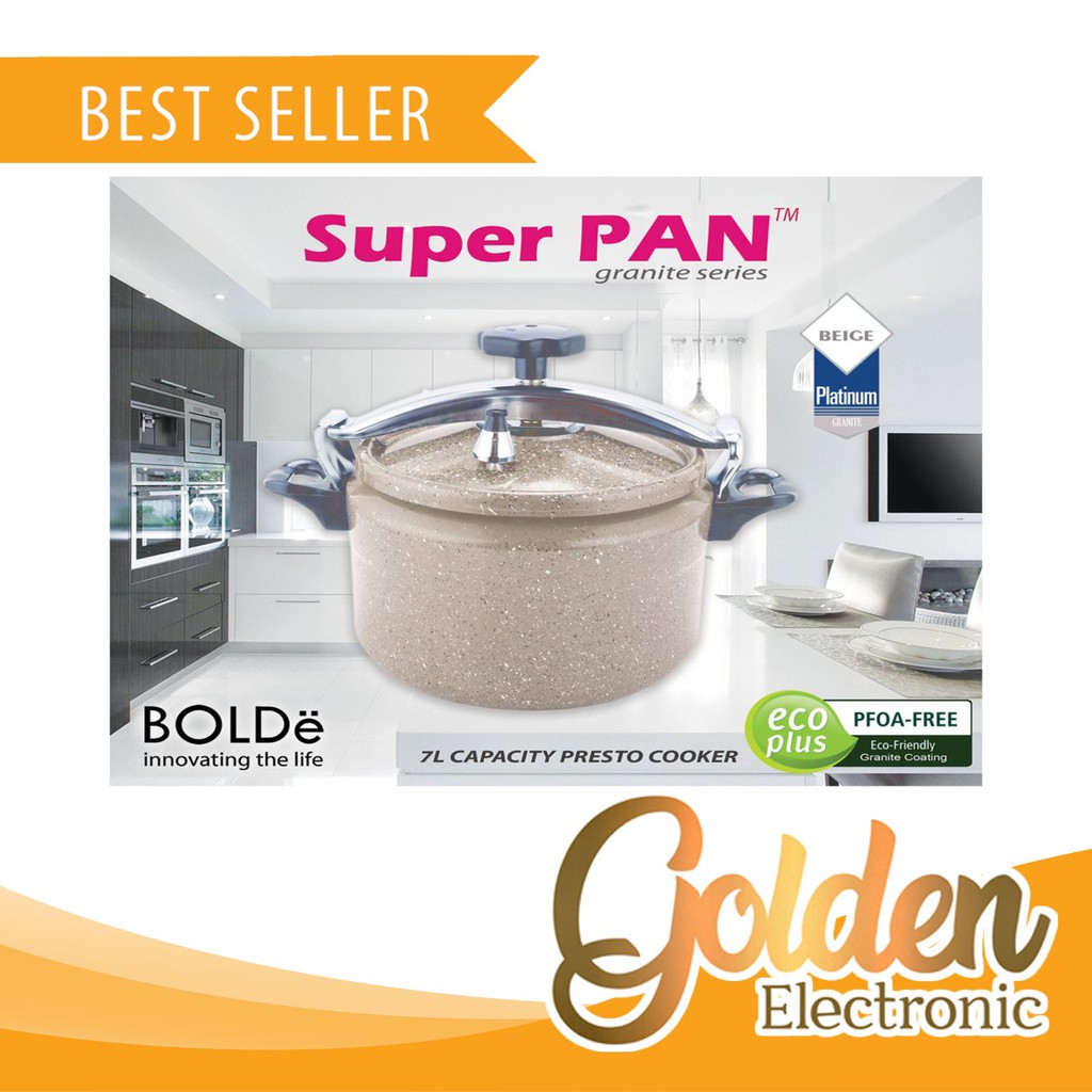 BOLDE Super Pan Presto Cooker 7 Liter Granite Series / Panci Presto BOLDe