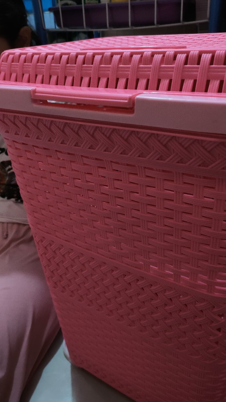 Keranjang Baju / Laundry Basket / Tempat Penyimpanan Baju Kotor Gr Pink Genki Market