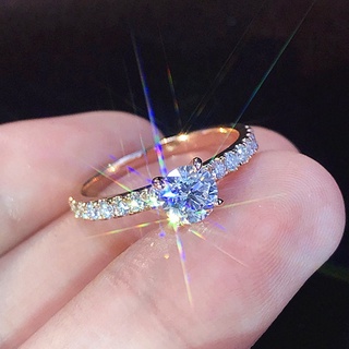 Image of thu nhỏ Cincin Titanium Wanita Anti Karat 18k Emas Berlian Cincin Pernikahan Perhiasan #5