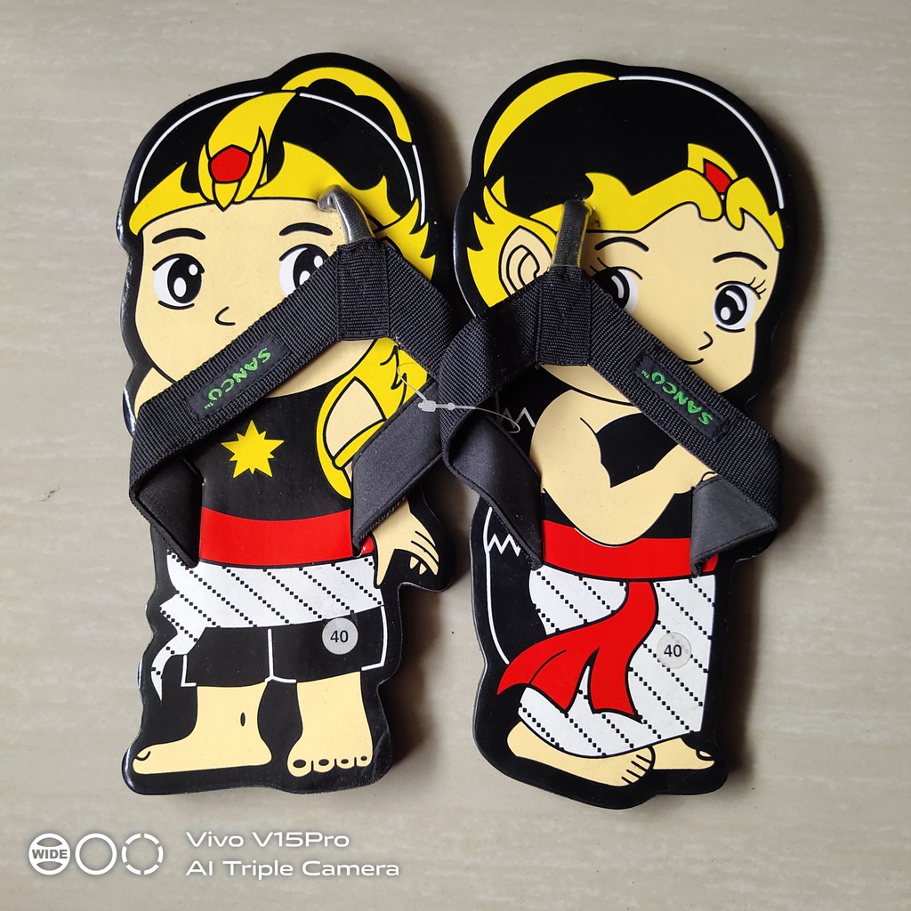 Sandal Lucu Sancu Sendal Jepit Karet Karakter Kartun Super Hero Wayang GATOT KACA Murah