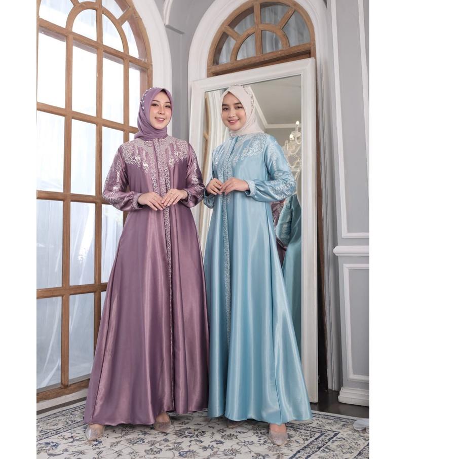 [LR32]GAMIS LEBARAN 2022 / GAMIS SATIN KRISTAL VIRAL / GAMIS VIRAL // GAMIS SATIN BORDIR / GAMIS TER