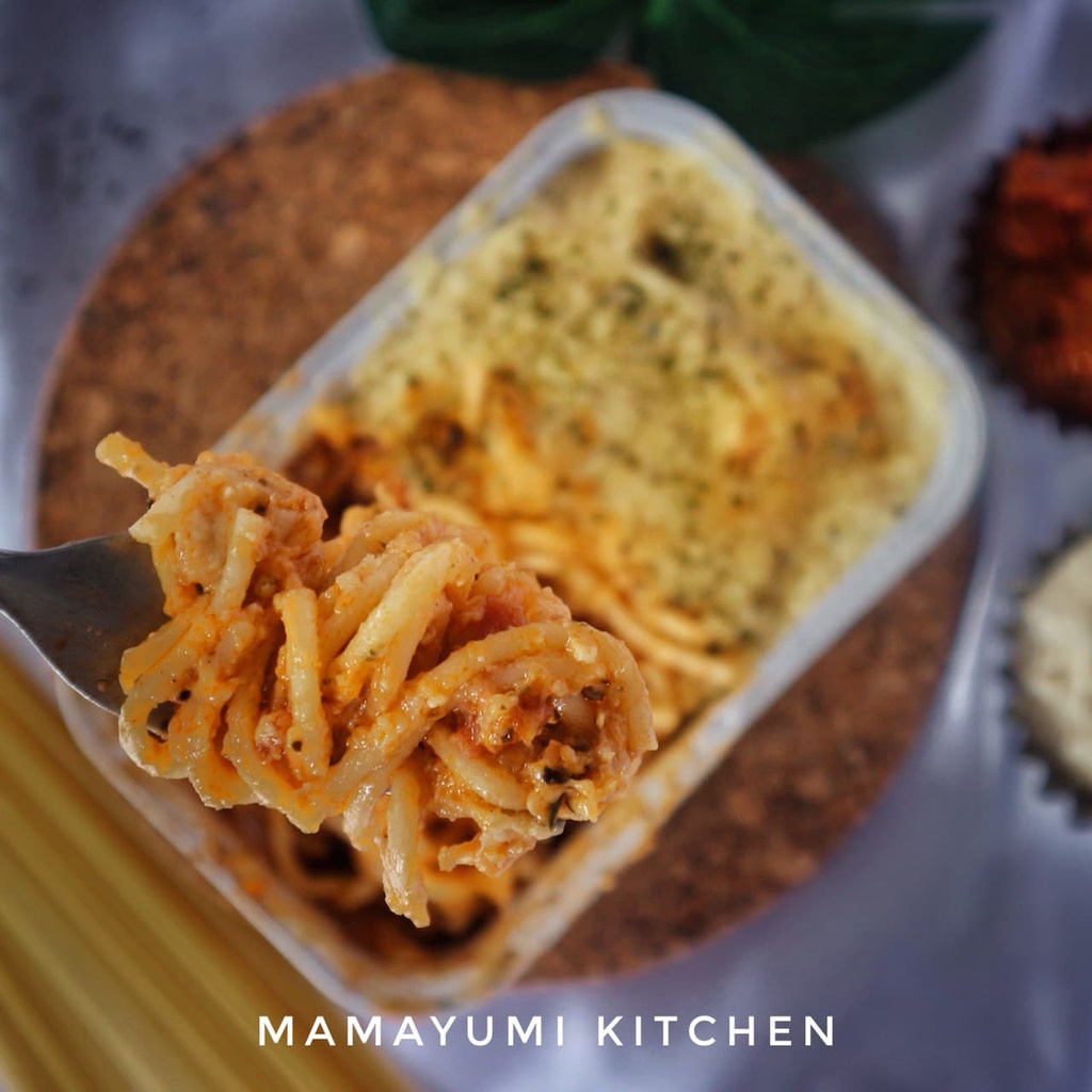 

BAKED SPAGHETTI TOPPING BRULEE DAN MOZARELLA SMALL SIZE