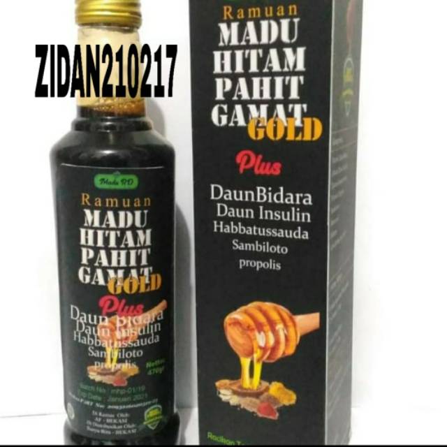 

MADU RAMUAN HITAM PAHIT GAMAT GOLD Plus BIDARA, Insulin,Sabiloto dll