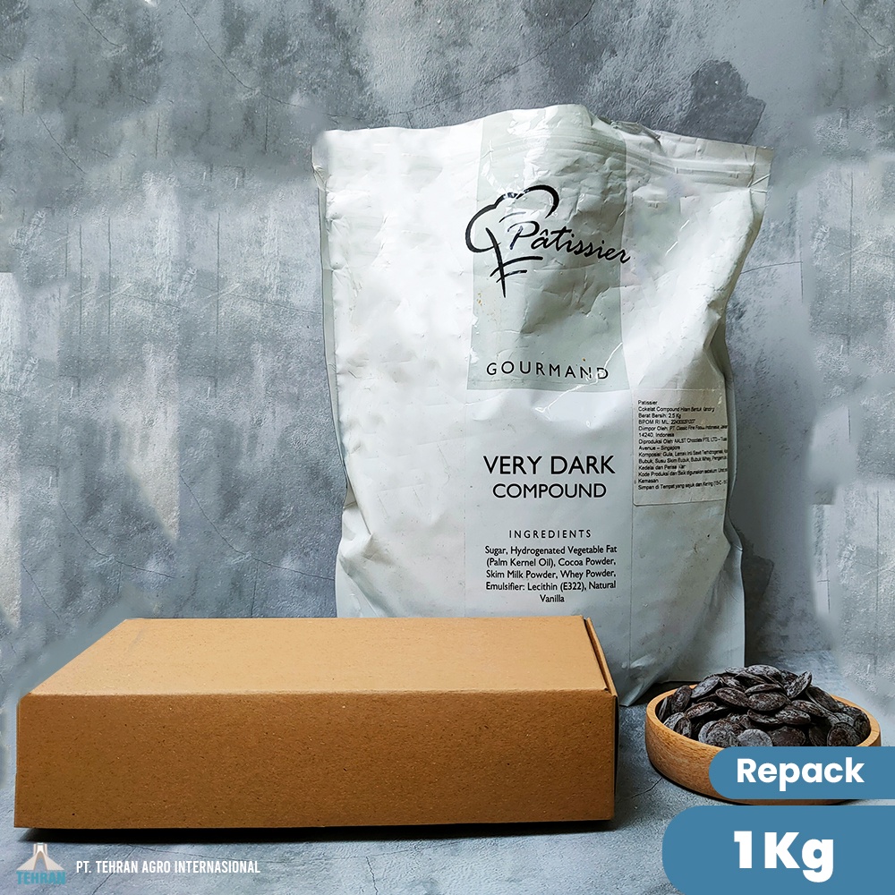 

Patissier Gourmand Very Dark 1 Kg | Cokelat Hitam Pekat Patissier