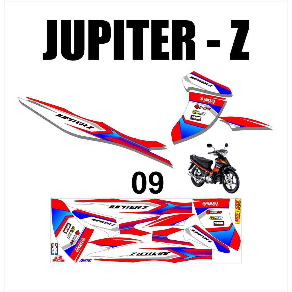 Striping Jupiter Z - Sticker Stiker Variasi Lis Motor Jupiter Z Burhan Termurah DS JP - 9