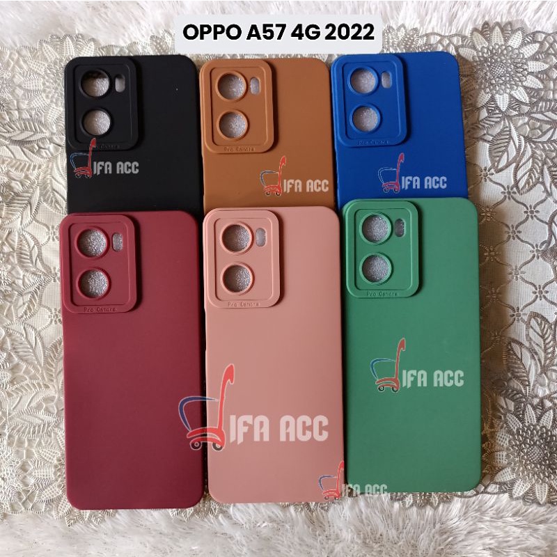 CASE OPPO A57 4G 2022 CASE TPU PRO MACARON PELINDUNG CAMERA 360