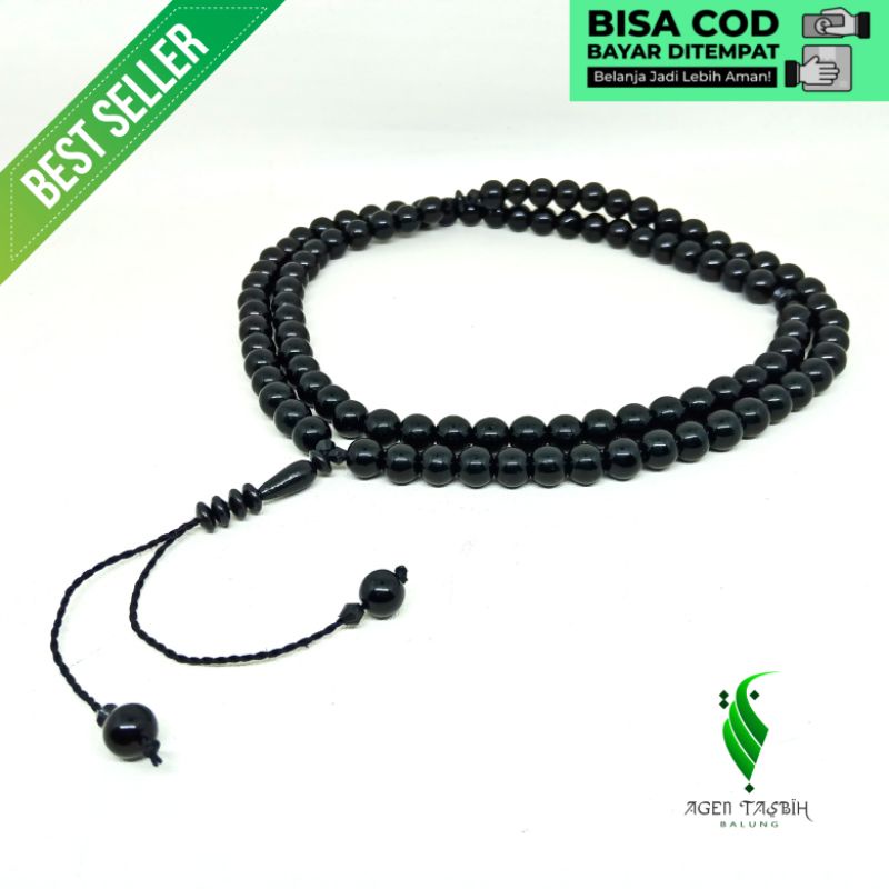 Tasbih Batu Black Jade Size 6mm/8mm