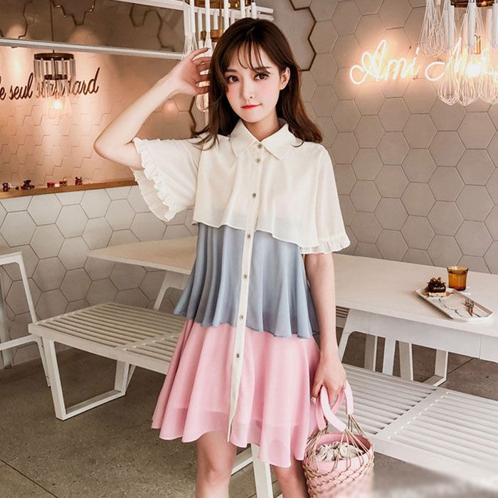 pastel chiffon dress