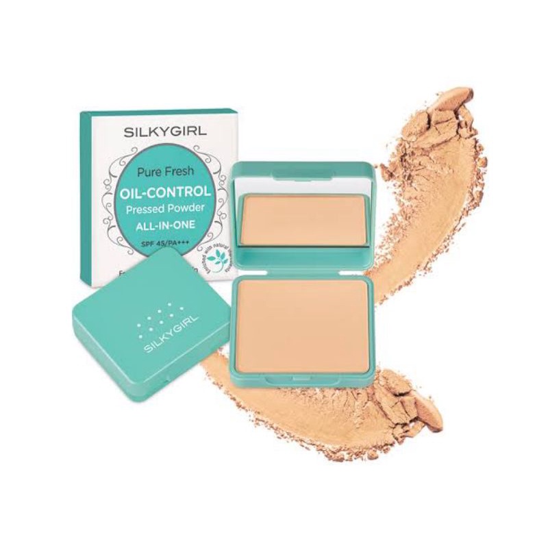 ❤ MEMEY ❤ SILKYGIRL Pure Fresh Oil Control Pressed Powder Spf 45 Pa+++