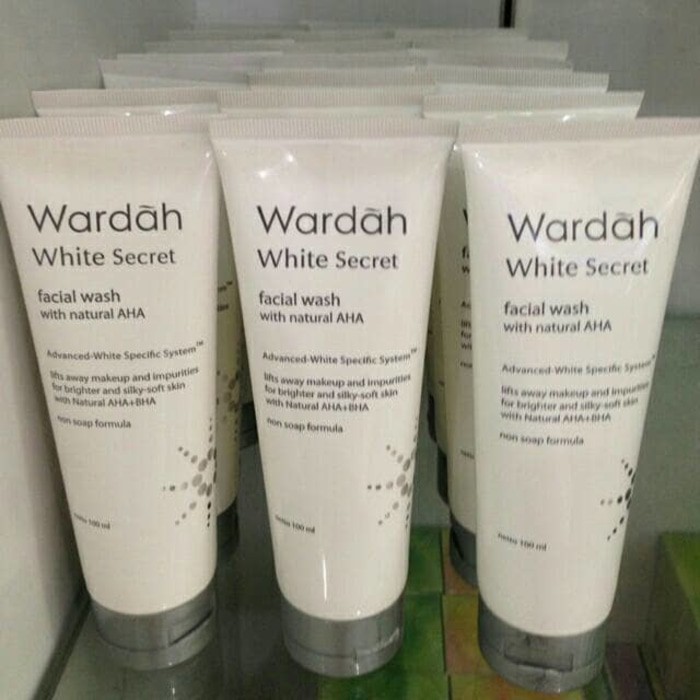 WARDAH WHITE SECRET FACIAL WASH WITH NATURAL AHA SABUN CUCI MUKA WARDAH WH