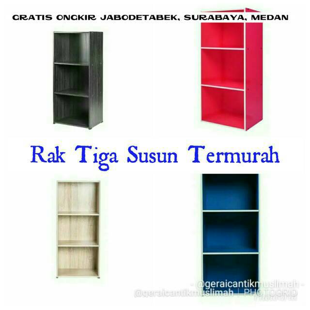  RAK LEMARI KAYU 3SUSUN SERBAGUNA ZYO MENYIMPAN BUKU BAJU 