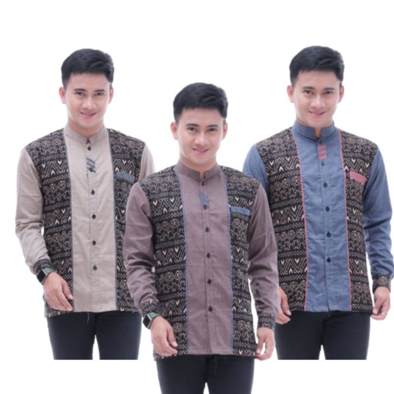 Baju Koko Kurta Lengan Pendek Baju Koko Fashion Muslim Pria Dewasa Terbaru Bahan Toyobo