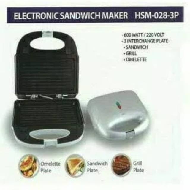 HARNIC HELES HSM-028-3P ~ SANDWICH TOASTER/MAKER PANGGANGAN ROTI