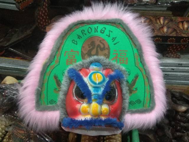 (BISA COD) TOPENG BARONGSAI BAHAN PLASTIK DAN BULU LEMBUT - MAINAN ANAK - SOUVENIR MURAH KHAS JOGJA