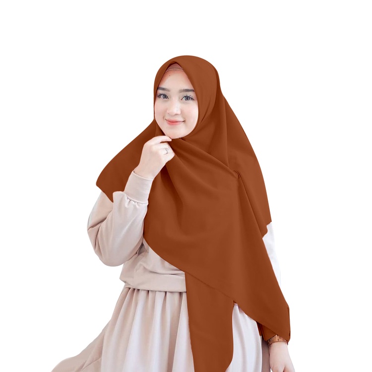Jilbab Diamond Syari 130x130 Kerudung Segi Empat Hijab Jumbo Grade A Premium-TERAKOTA