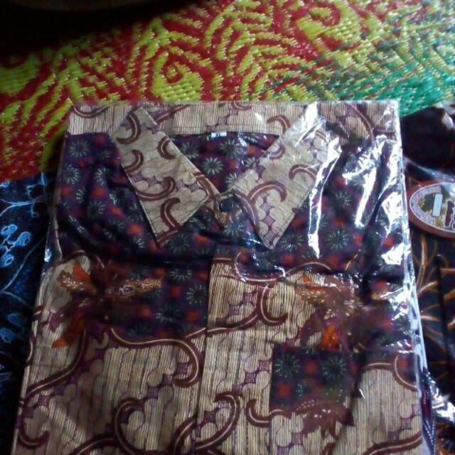 Bswart Batik Hrb026 Kenongo Hem Pendek Padi Pekalongan M L Xl Batik Pria Murah Modern Grosir