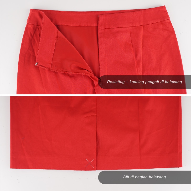 Rok Wanita Mini Model Span Warna Polos Katun Stretch Branded-3