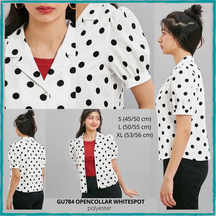 Blouse Wanita Murah GU by Uniqlo 784 Opencollar Spot Shirt White/ GU by Uniqlo 785 Camp Tunic 3Warna