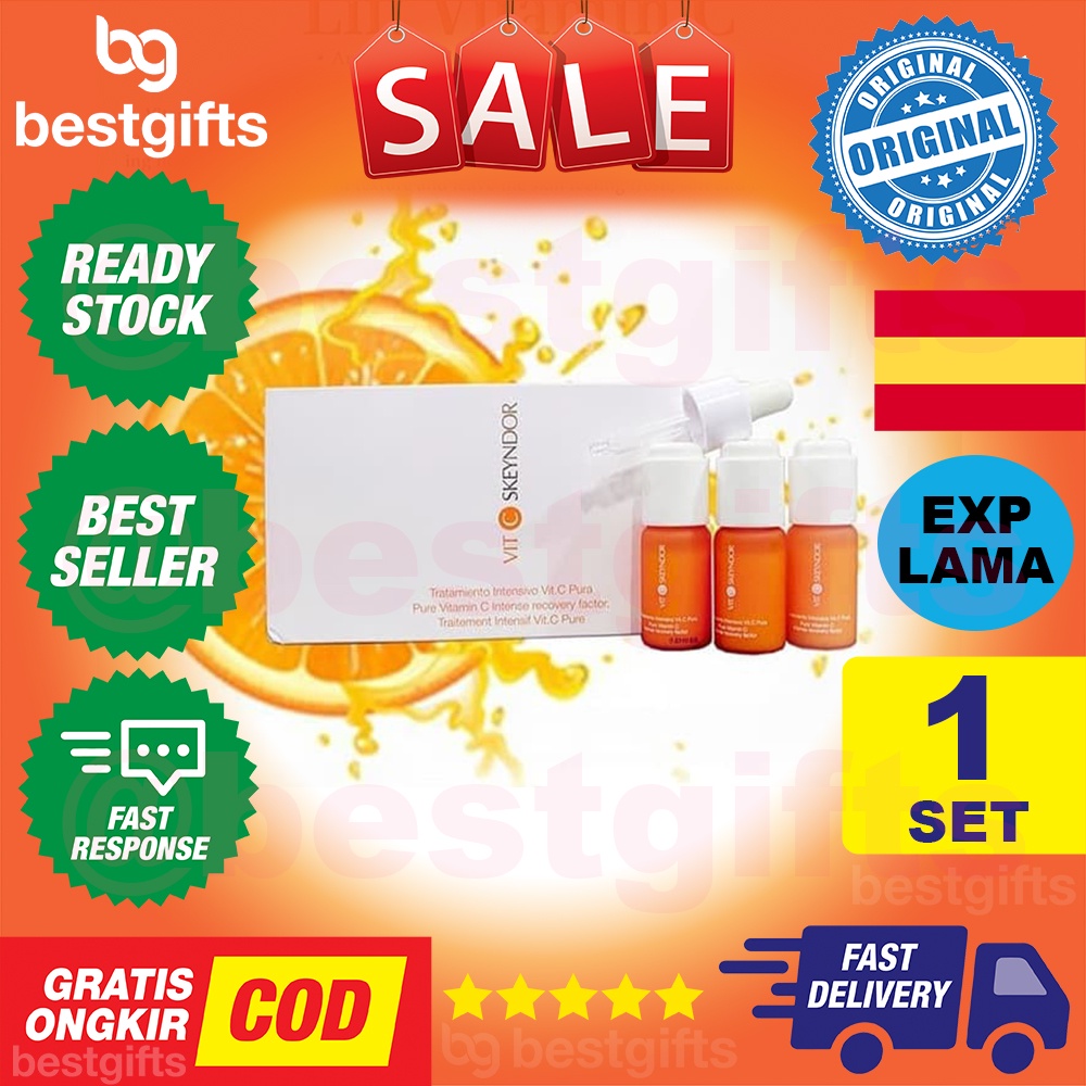 SKEYNDOR PURE VITAMIN C INTENSE FACTOR MENYAMARKAN KERUTAN PADA KULIT WAJAH MENCERAHKAN ANTI AGING 1 SET