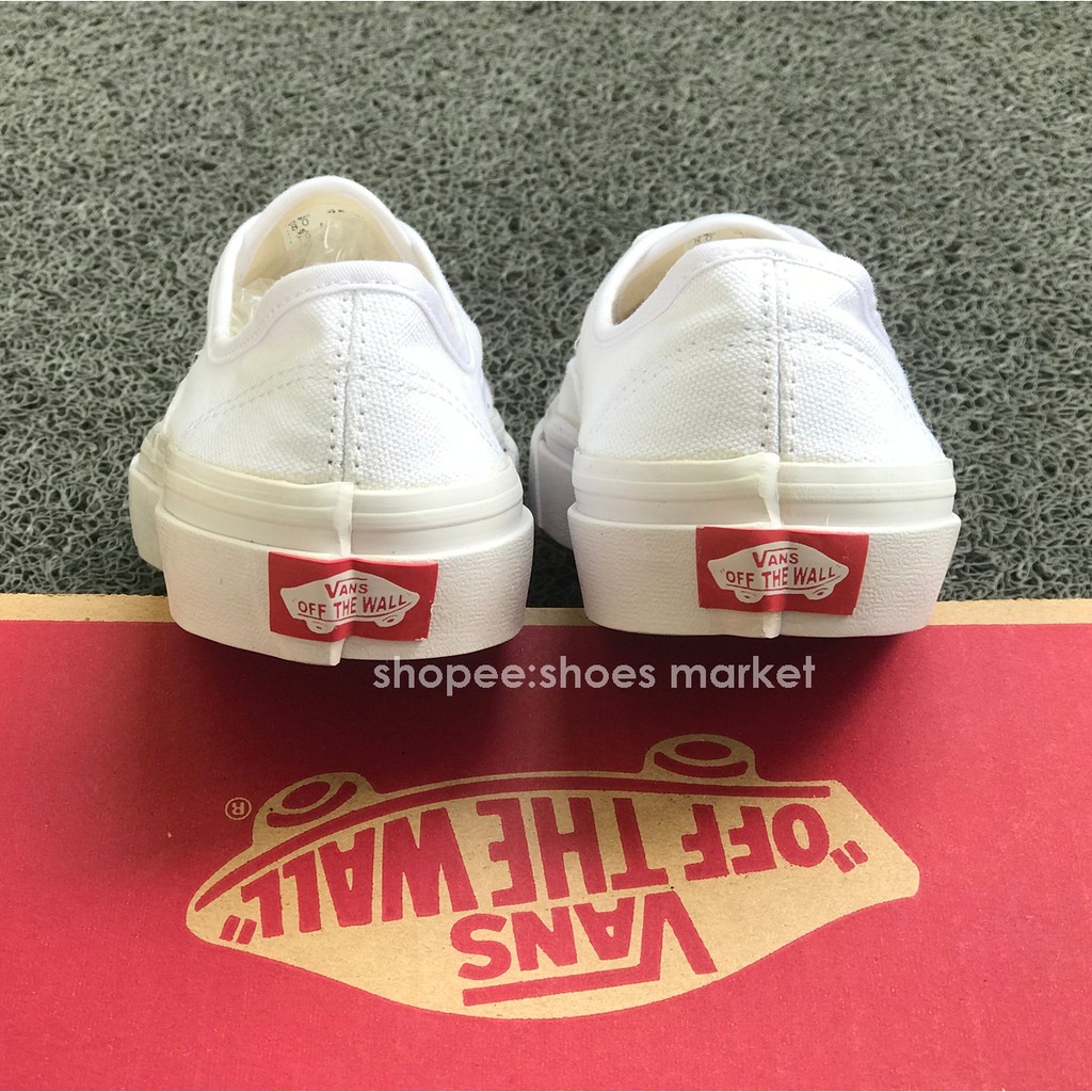 Sepatu Vans Authentic Full White Sneakers Tali