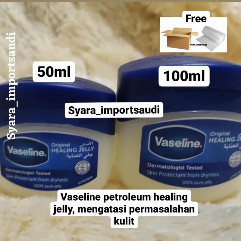 [jaminan ori Arab Saudi] Vaseline arab petroleum healing jelly ori Arab Saudi 100% pure jelly 50 ml dan 100ml