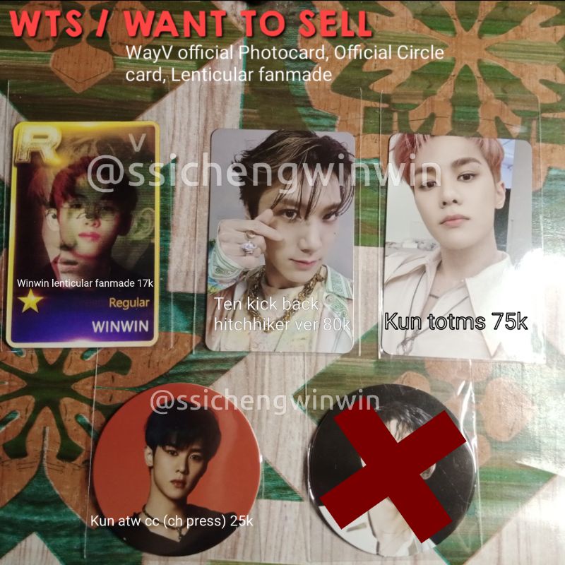 Wayv official Photocard & wayv official circle card kun totms ten kickback kun atw cc winwin lenticu