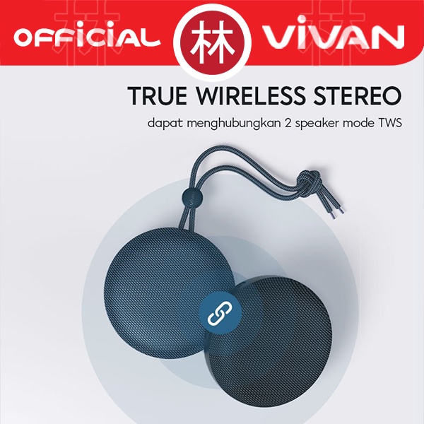 VIVAN VS2 Fabric Bluetooth Speaker IPX6 Waterproof