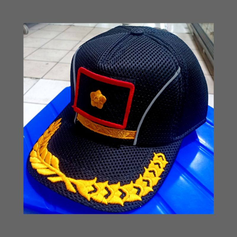 topi pol pp golongan 3 d bahan jaring mess pakai perekat