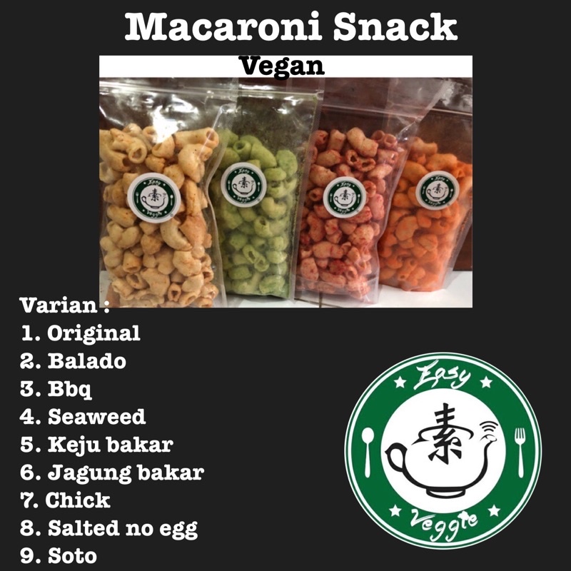 

Macaroni Goreng Vegan macaroni snack macaroni vege snack macaroni vegan snack macaroni vegan varian rasa original balado bbq seaweed jagung bakar keju bakar salted egg chicken soto vege vegan