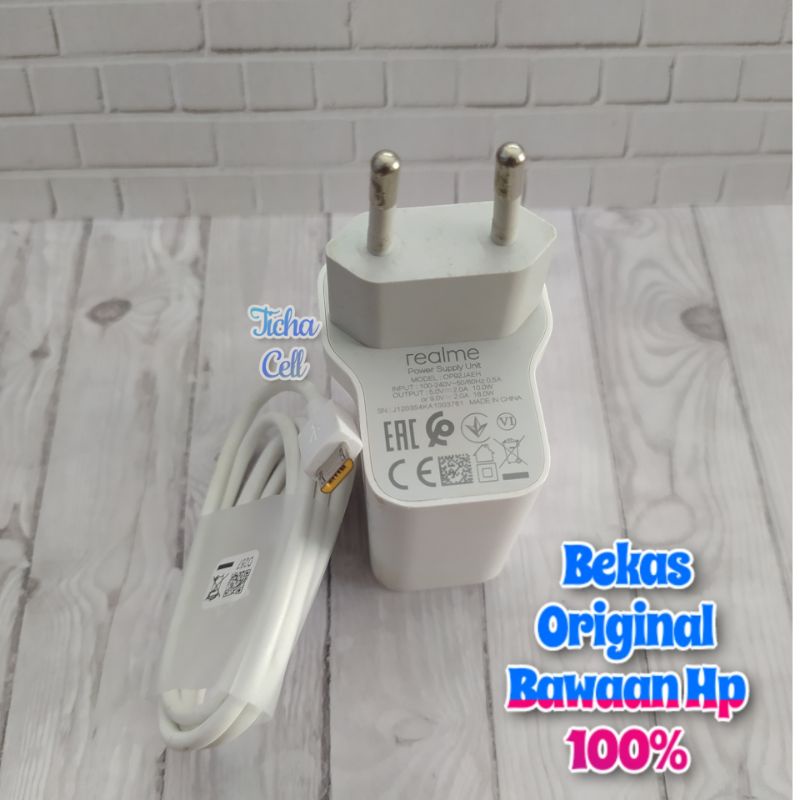 CHARGER REALME 18W MICRO USB REALME C15 ORIGINAL BAWAAN HP BEKAS