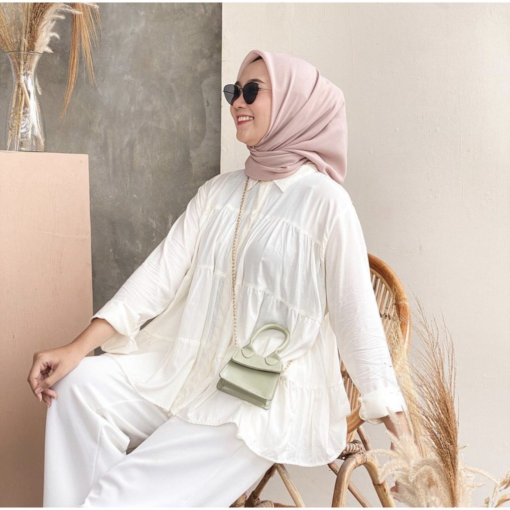 BEFAST - ZEC OOTD Wanita Blouse IREN / Sora Ruffle Tuft Blouse / Blouse Lengan Panjang / Blouse Kekiniaan Remaja / Terbaru 2022 / Blouse Casual Wanita / Blouse Polos Formal