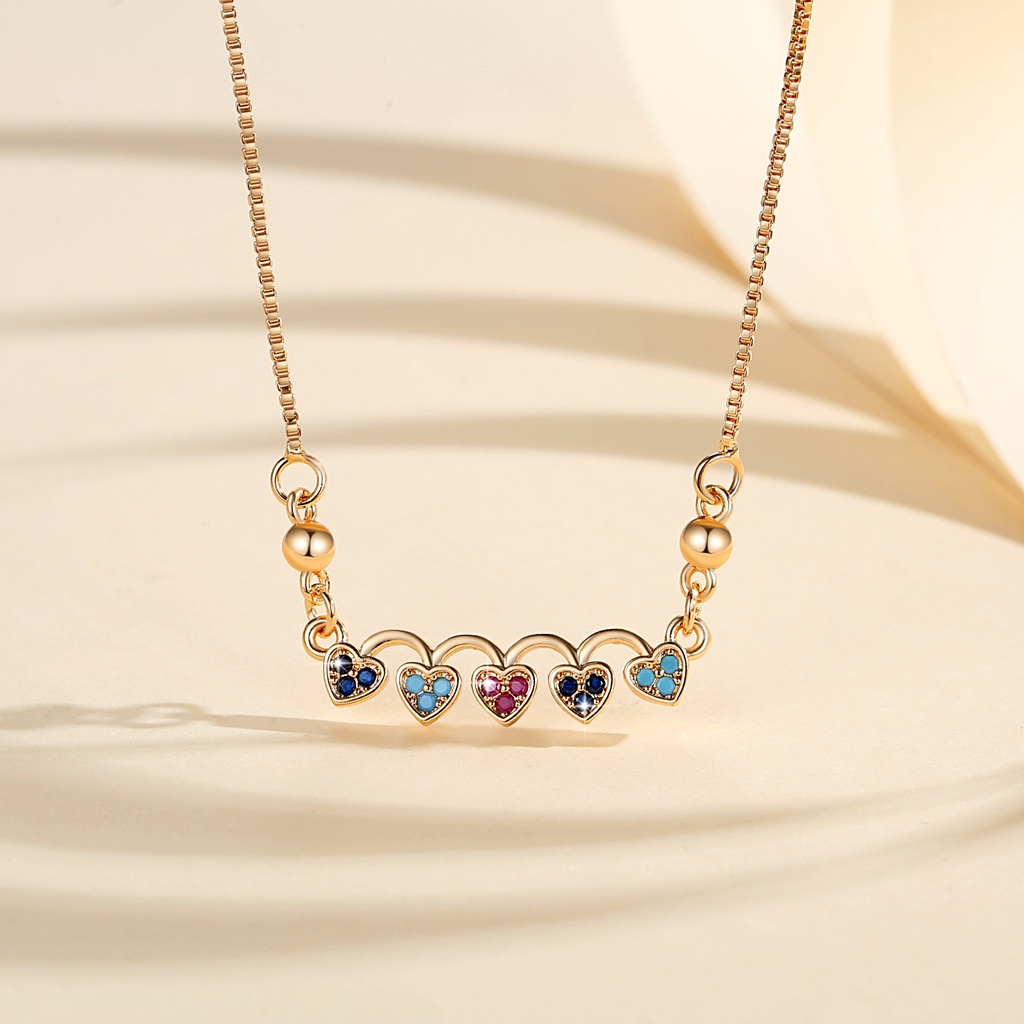 Y641 [COD✔] Kalung Berlian Baja Titanium Emas Kristal Perhiasan Fashion Wanita Perhiasan Kalung