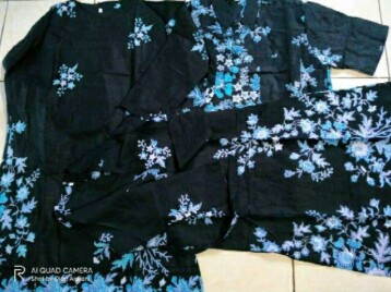 Batik Couple Keluarga Seragaman Sarimbit Batik Keluarga Motif Cibulan Biru
