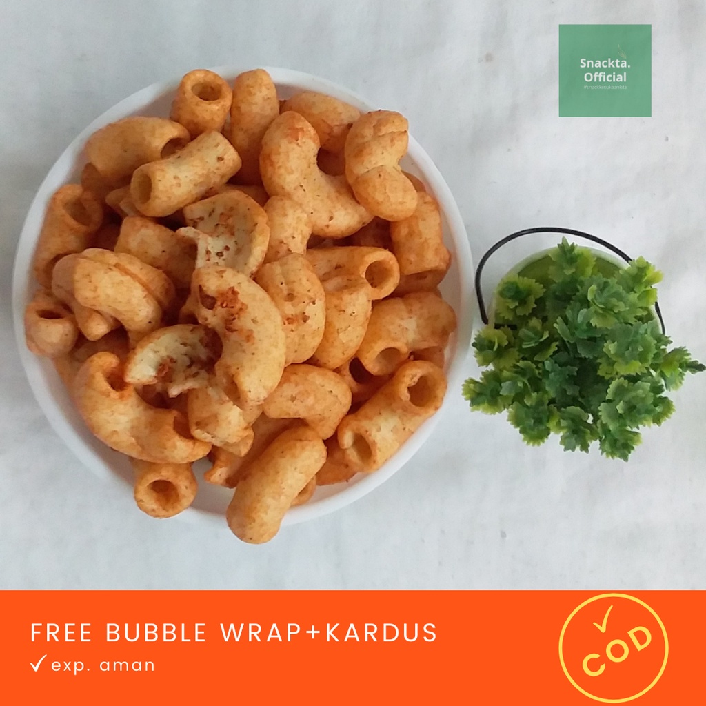 

Snack Kiloan Makanan Ringan Cemilan Jajanan Pedas Renyah MAKARONI PEDAS