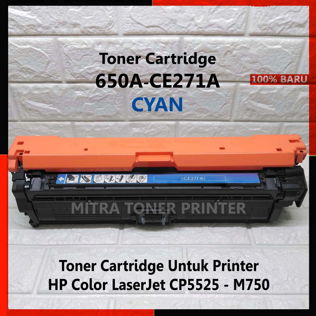 Toner Cartridge untuk Printer HP CP5525/M750, Remanufactured HP 650A - CE270A/CE271A/CE272A/CE273A
