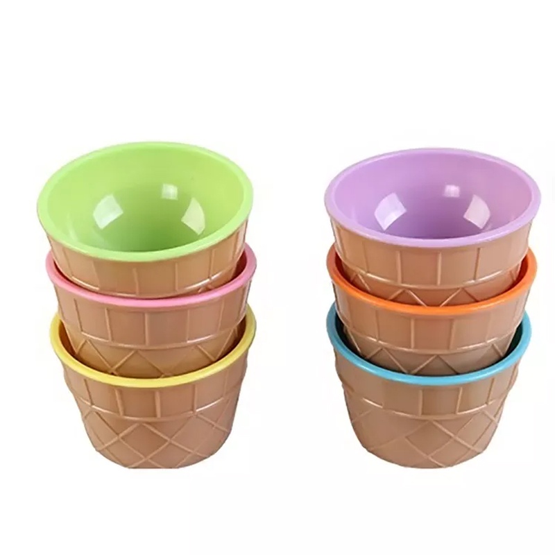 Mangkok Es Krim 2in1 Ice cream Bowl Snack Cup Mangkuk Cemilan Anak Set Mangkok Masker Sendok Unik Sendok Anak Penambah Nafsu Makan Piring Lucu Jelly Puding Buah