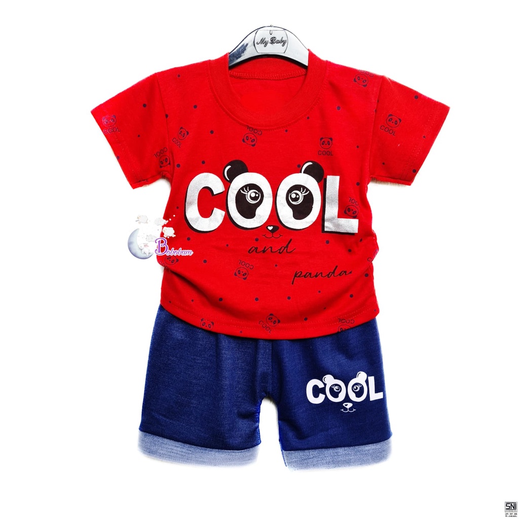 BAJU BAYI ECER COOL PANDA CASUAL KASUAL SETELAN BOBOBAM ANAK  HARGA GROSIR