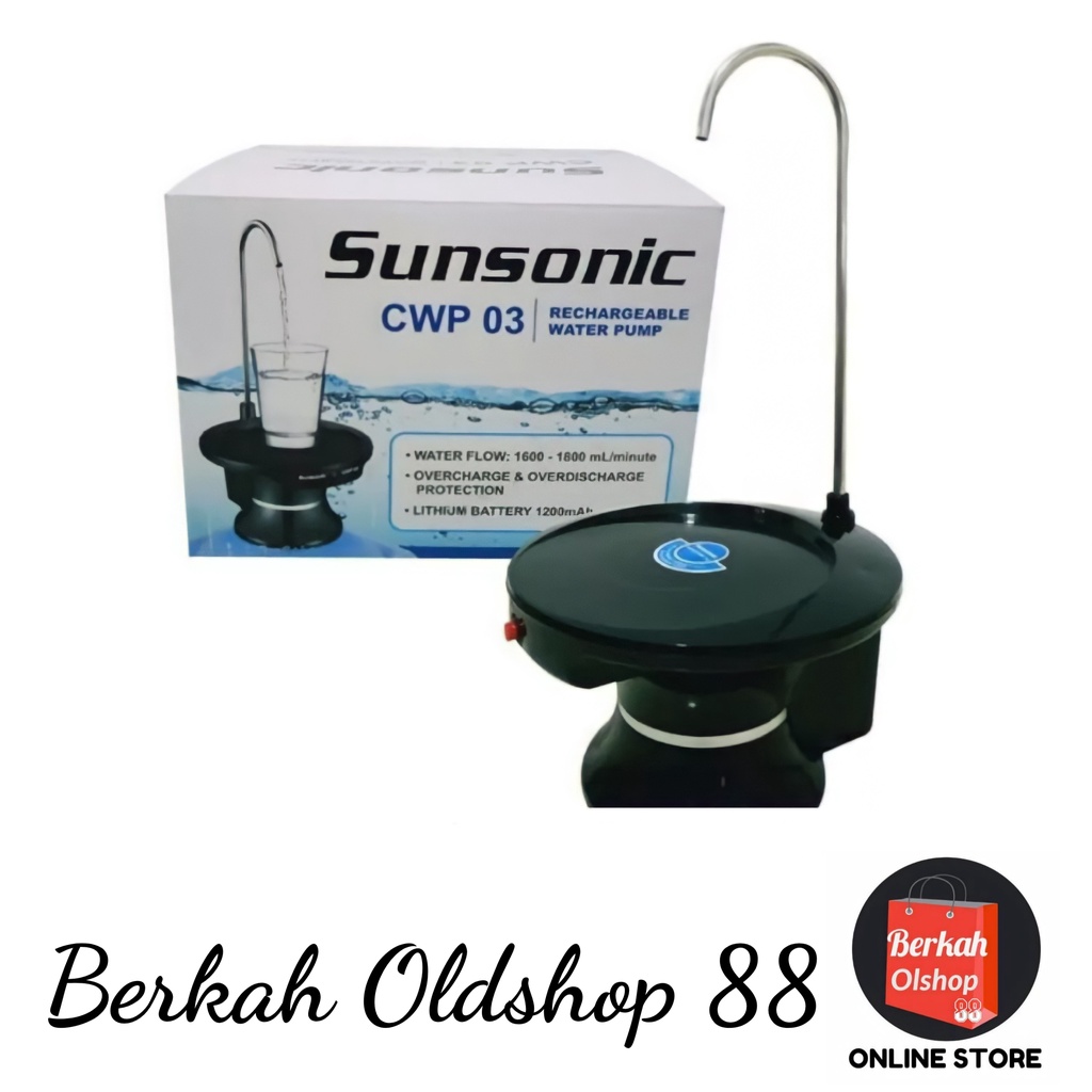 Berkah Oldshop 88 - SUNSONIC Pompa Galon Electric Tatakan Gelas Elektrik Water Pump CWP03